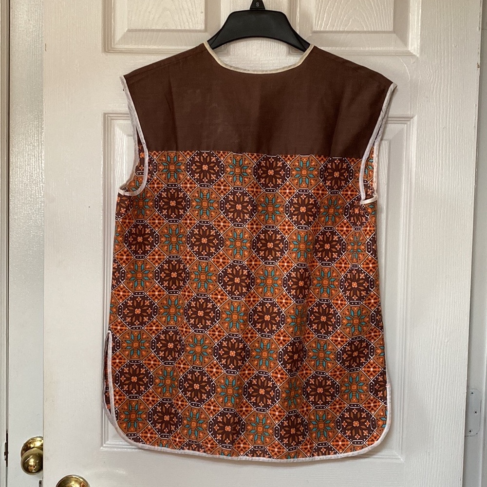 VTG 70’s Southwest Novelty Print Artist Art Smock Blouse Top - Picture 2 of 9